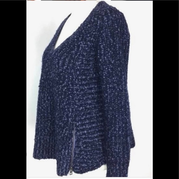 Anthropologie Moth Blue Zipper Sweater sz M - Picture 7 of 12